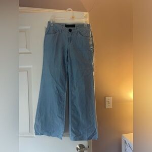 Gold sign wide leg jeans